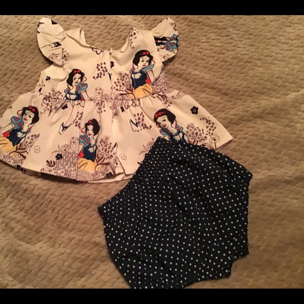 Baby girl 3-6m Snow White set ruffle sleeve new - Picture 4 of 5